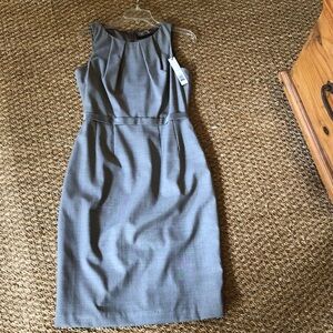 Elie Tahari Elegant Gray Knee Length Empire Waist Dress - with tags